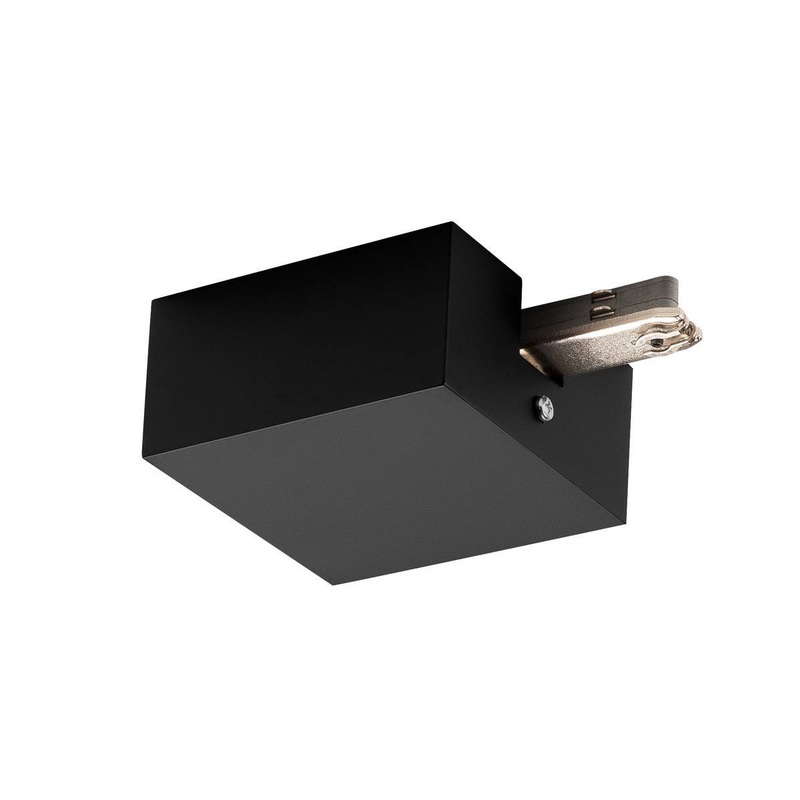 [Discontinued] FEED-IN, for D-TRACK 2-circuit 240V track, black, with housing