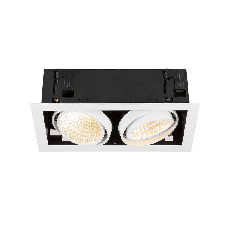 KADUX, recessed ceiling light, double, 3000K, DALI 2, touch, 30, white