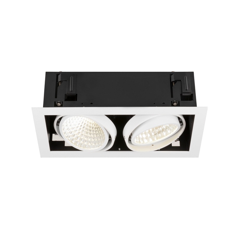 KADUX, recessed ceiling light, double, 4000K, DALI 2, touch, 30, white