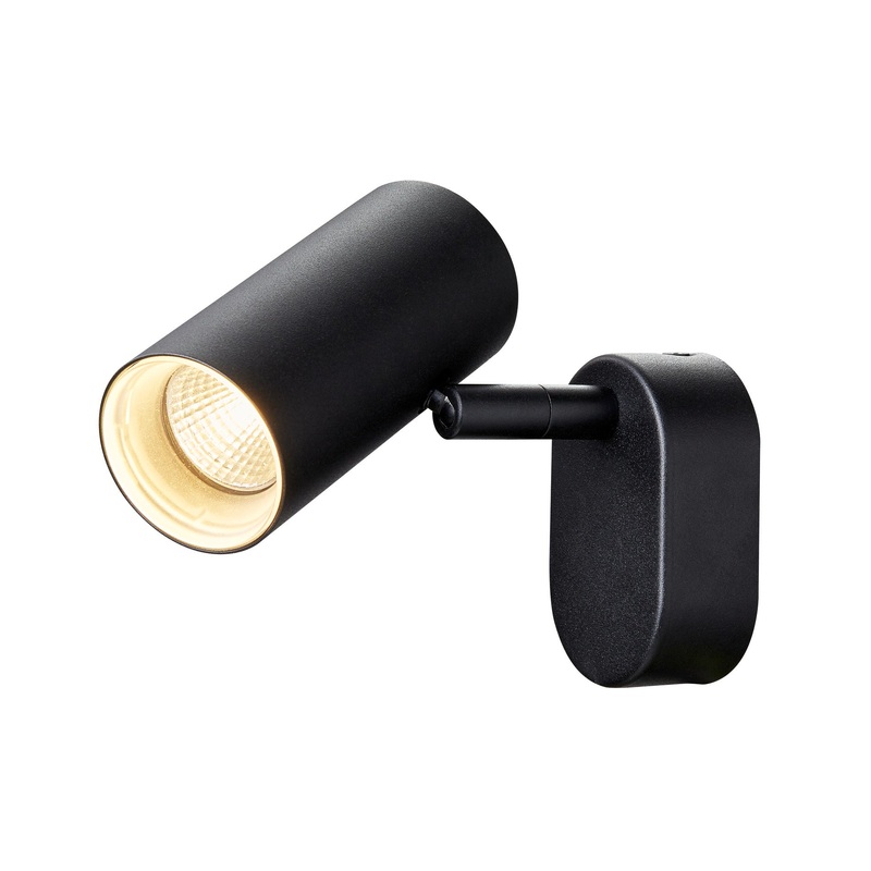 NOBLO, wall and ceiling-mounted light, single, round, 3000K, 6W, PHASE, 32, black