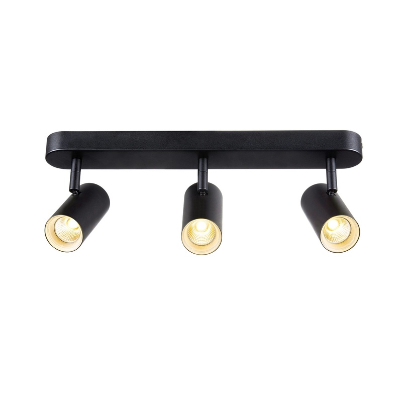 NOBLO, wall and ceiling-mounted light, triple, round, 2000-3000K, 22W, dim-to-warm, PHASE, 36, black