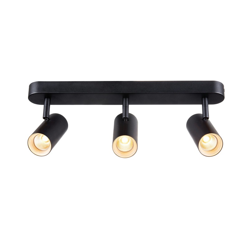 NOBLO, wall and ceiling-mounted light, triple, round, 2700K, 19W, PHASE, 32, black