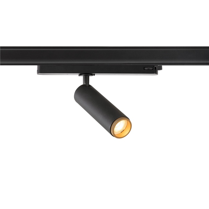 GRIP! M, 3~ spot, cylindrical, 2000-3000K, 15W, dim-to-warm, PHASE, 42, black / gold