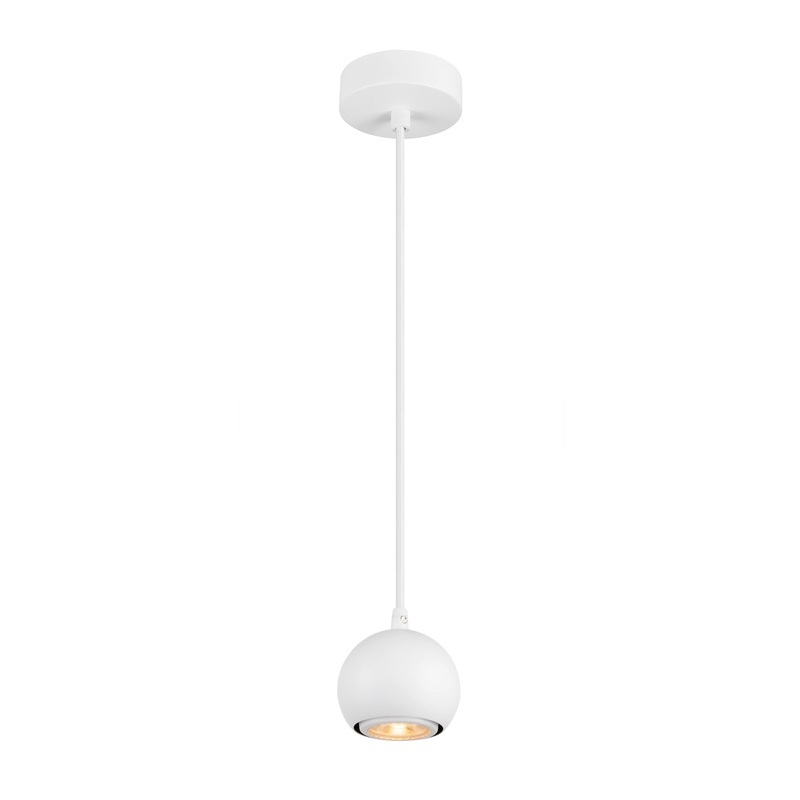 LIGHT EYE 90, pendant light, GU10, pendant length 150cm, 1x max. 6W, matt white