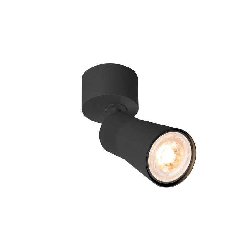 PURI 2.0 Cone, wall and ceiling-mounted light, 1x max. 6W GU10, black