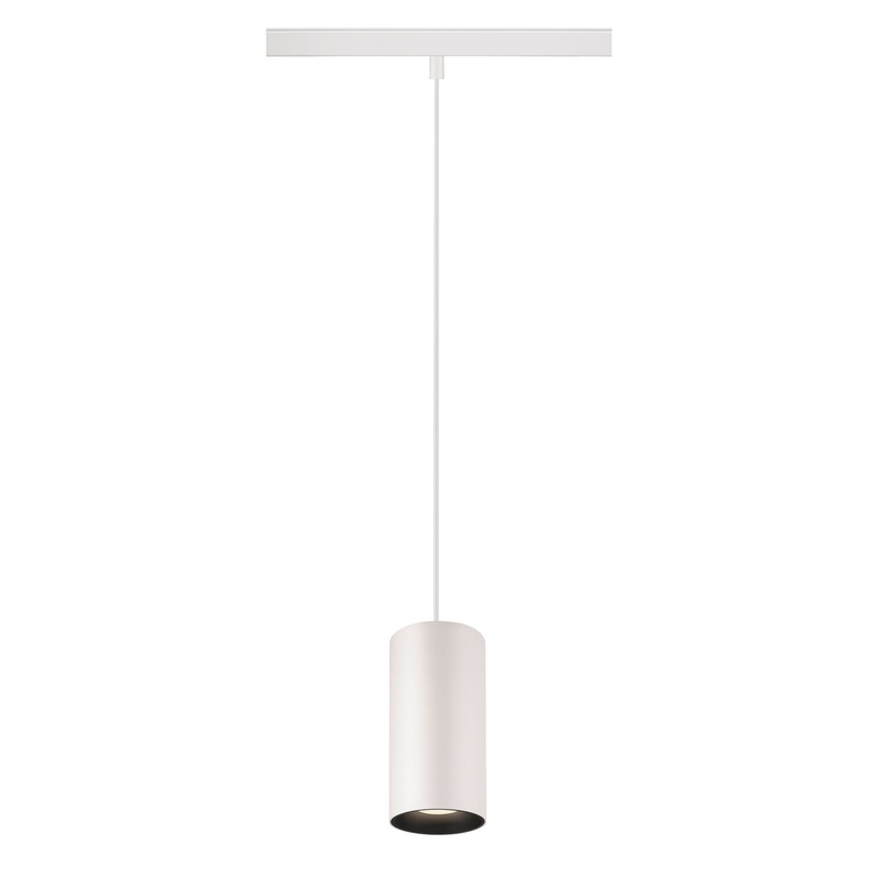 NUMINOS S, 48V pendant light, pendant length 150cm, 4000K, 20, DALI 2, matt white / matt black