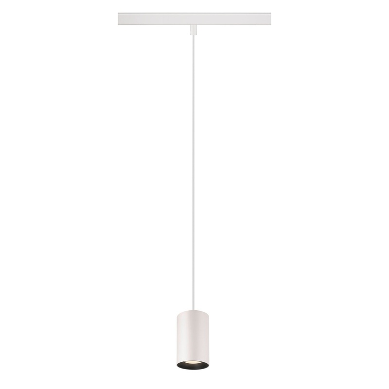 NUMINOS XS, 48V pendant light, pendant length 150cm, 4000K, 40, DALI 2, matt white / matt black