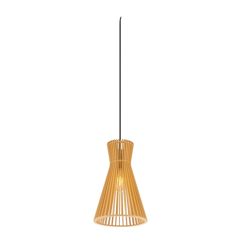 WUD, pendant light, E27, conical, open cable end, 1 x max. 60W, black