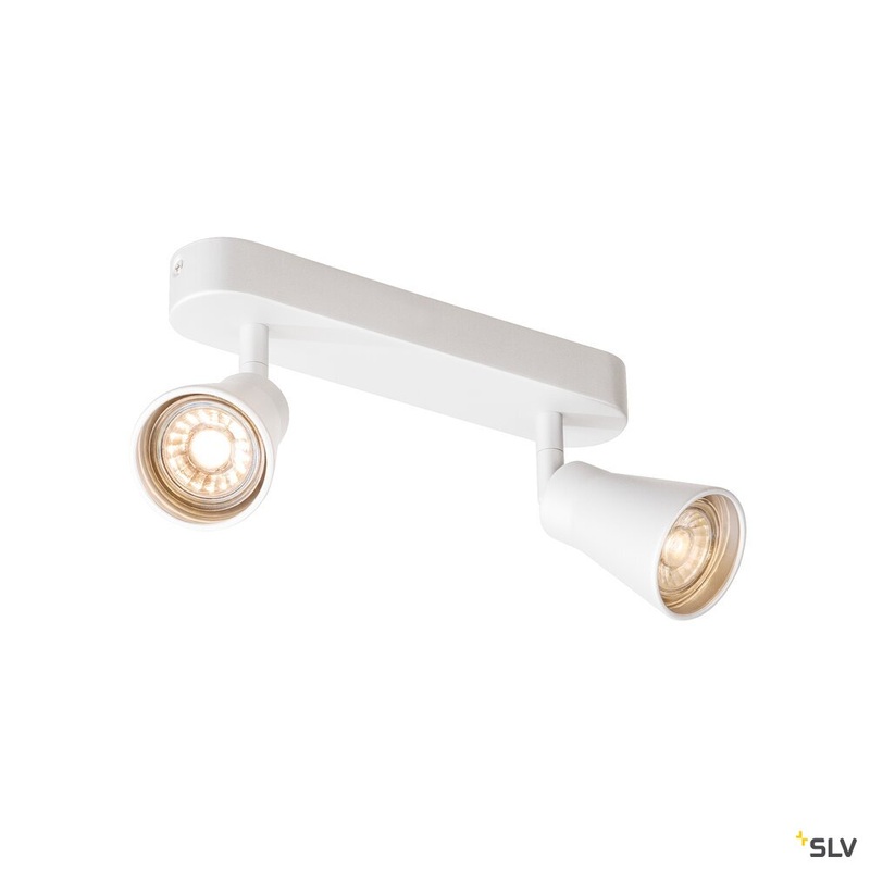 AVO CW Double, Indoor surface-mounted wall and ceiling light, QPAR51, white, max. 50W