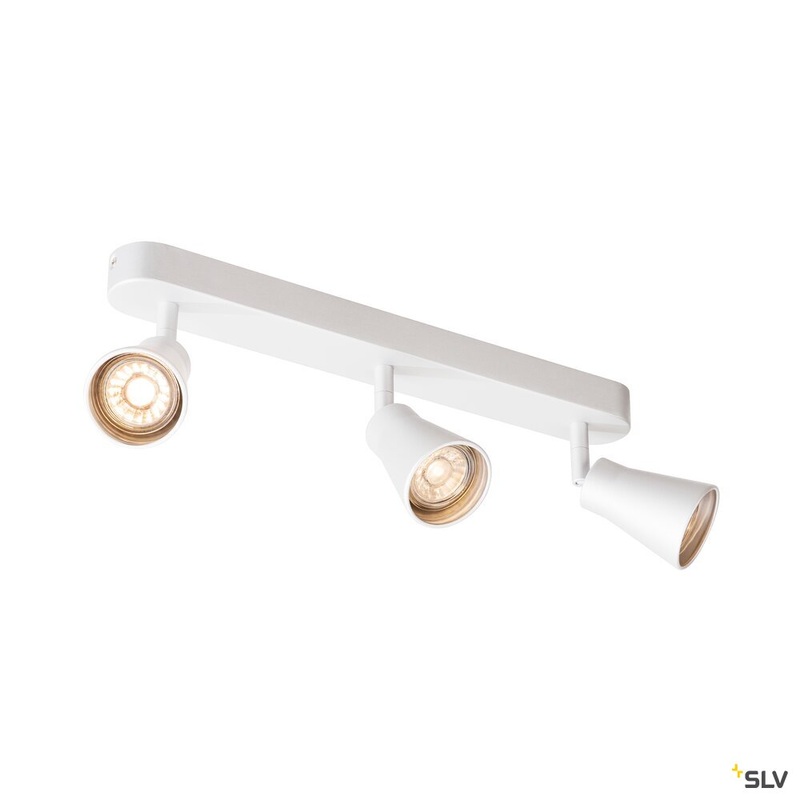 AVO CW Triple, Indoor surface-mounted wall and ceiling light, QPAR51, white, max. 50W