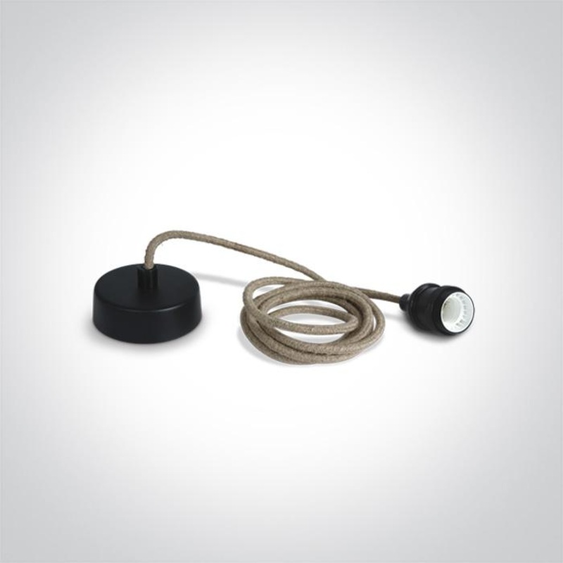 BLACK E27 ROPE WIRE 2m SUSPENSION