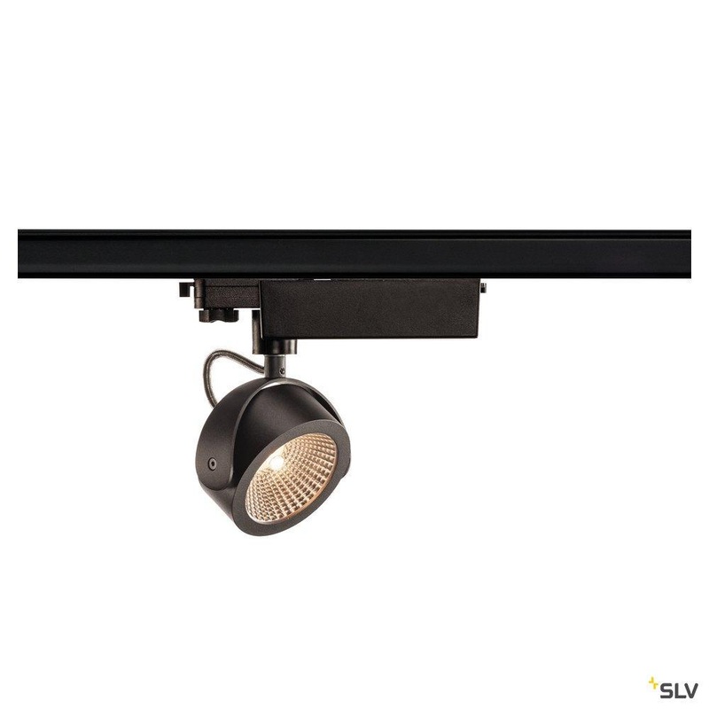 KALU LED Spot for 3 circuit High-voltage Track System, 3000K, black, 60, incl. 3 circuit adapter