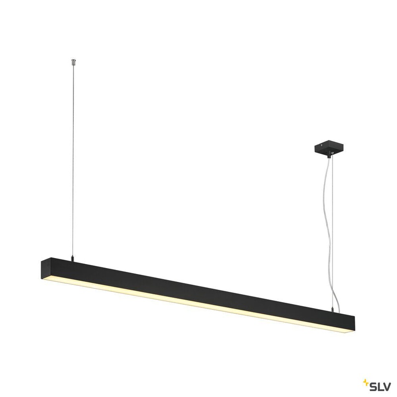 Q-LINE DALI SINGLE LED, pendant, dimmable, 1500mm, black