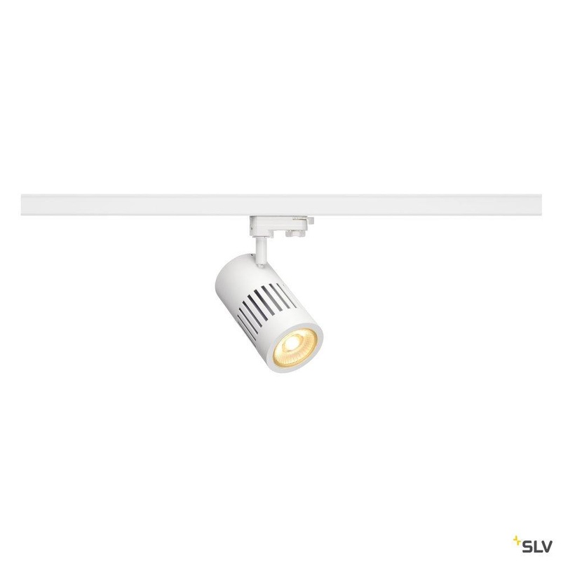 STRUCTEC LED spot for 3-circuit 240V track, 30W, 3000K, 60, white, incl. 3-circuit adapter