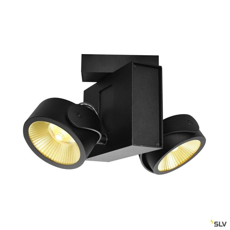 TEC KALU CW, LED Indoor surface-mounted wall and ceiling light, double, black, 24, 3000K
