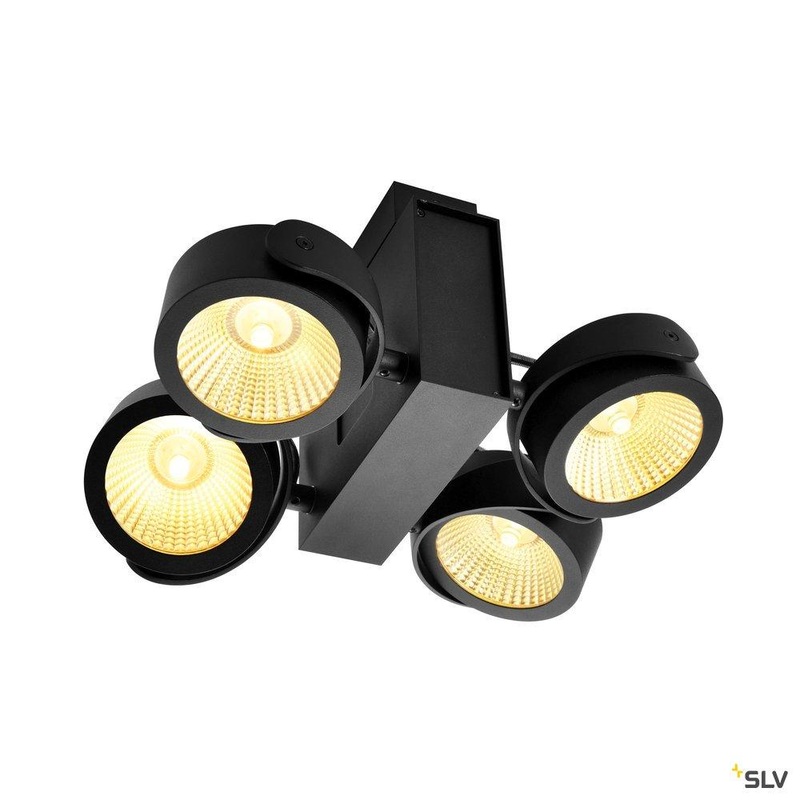 TEC KALU CW, LED Indoor surface-mounted wall and ceiling light, quad, black, 24, 3000K