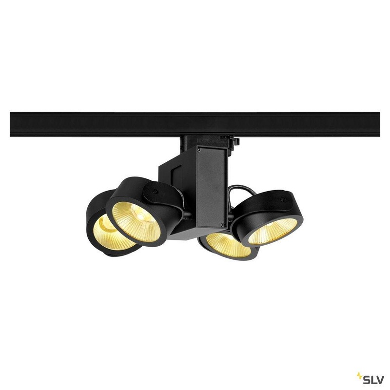 TEC KALU quad, black, 24, 3000K, incl. 3-circuit adapter