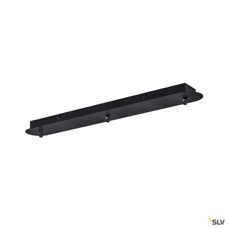 FITU triple ceiling plate, long, black