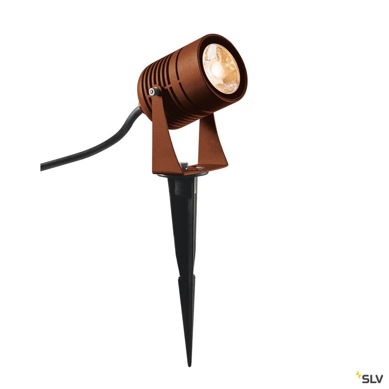 LED SPIKE, LED outdoor ground spike luminaire, rust coloured, IP55, 3000K, 40