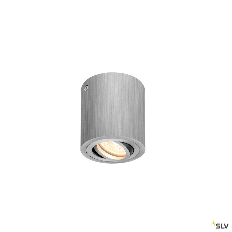 TRILEDO CL, indoor surface-mounted ceiling light, QPAR51, brushed aluminium, max 10W