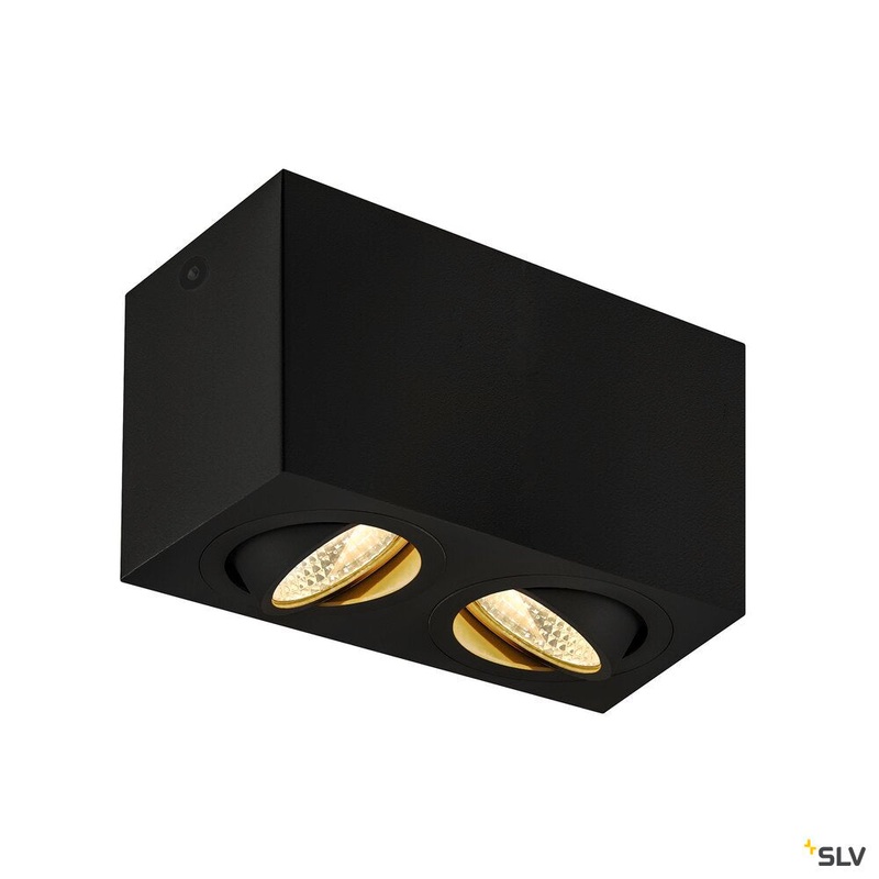 TRILEDO Double, LED Indoor surface-mounted ceiling light, black, 3000K, 16W