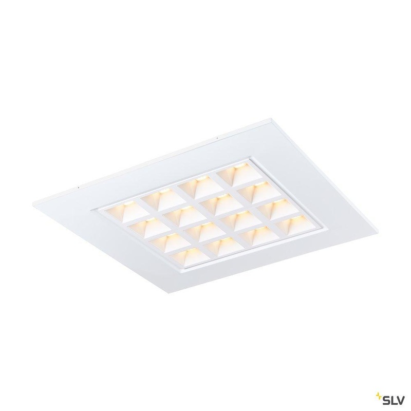 PAVANO 620×620 Indoor LED recessed ceiling light white 3000K UGR<(><<)>16