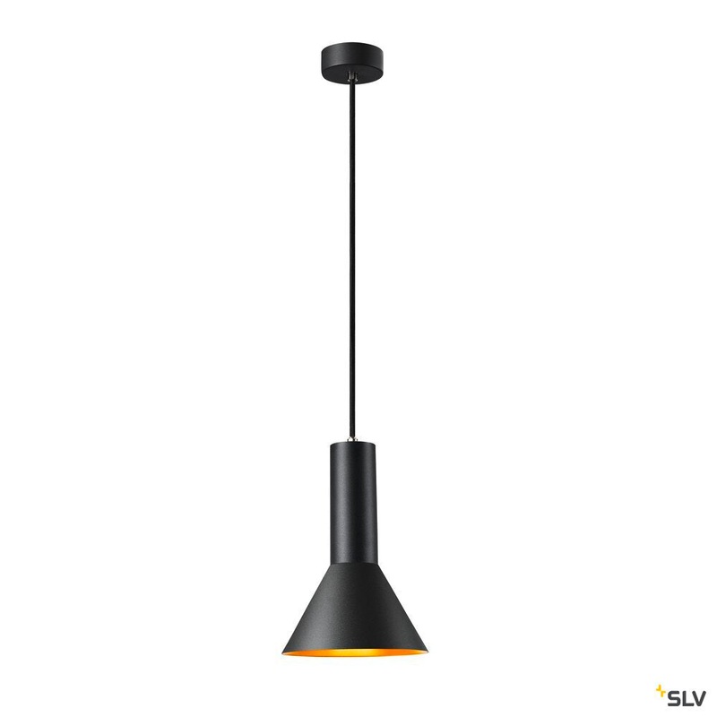 PHELIA 175 E27, Indoor pendant, black/gold