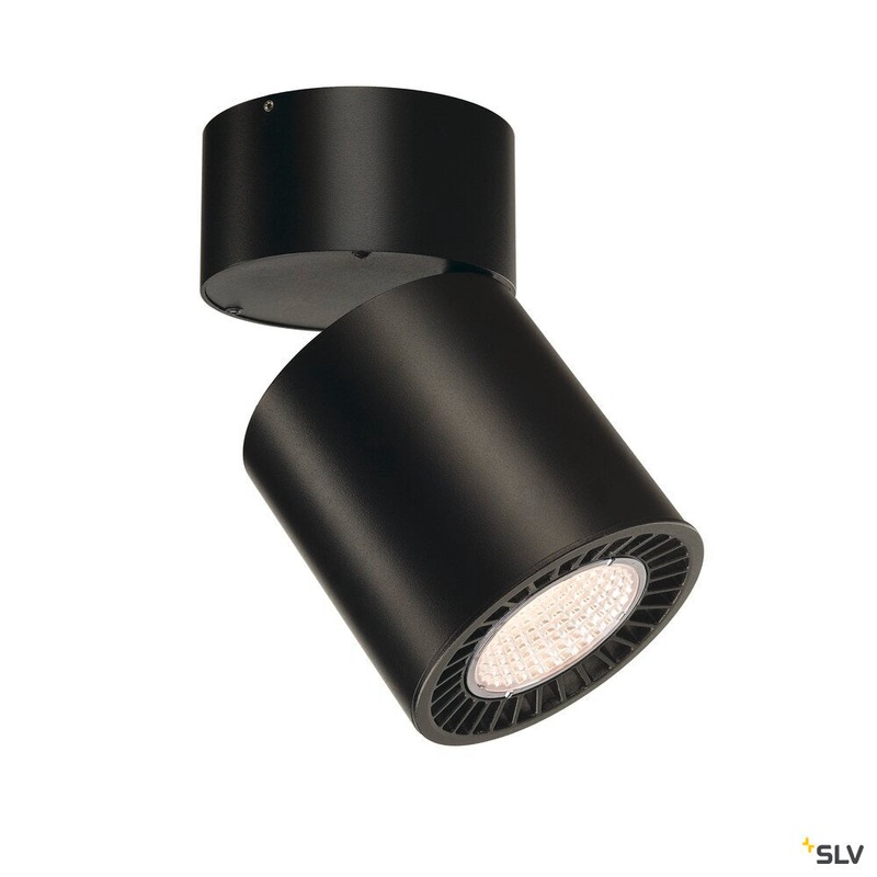 SUPROS MOVE CL, Indoor LED ceiling mounted light, round, black, 3000K, 60 reflector, CRI90, 2600lm