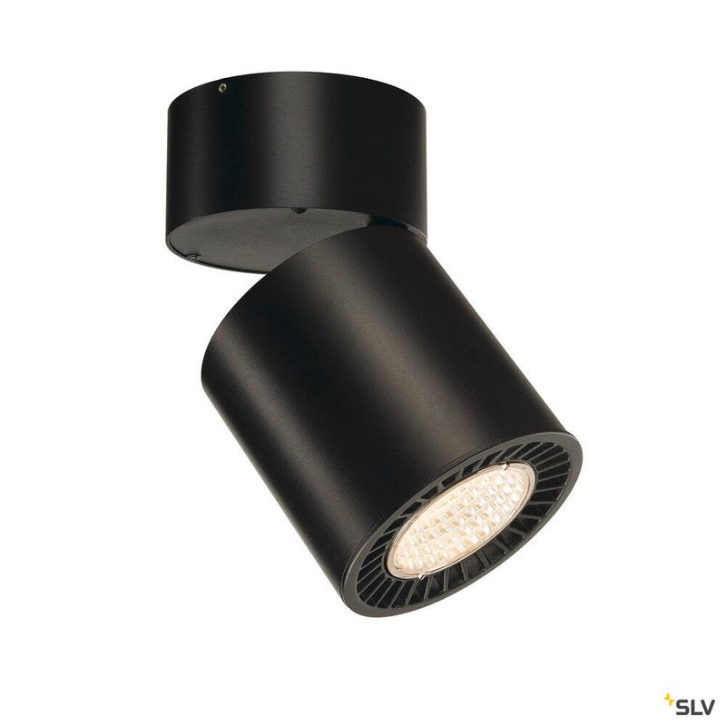 SUPROS MOVE CL, Indoor LED ceiling mounted light, round, black, 3000K, 60 reflector, CRI90, 3380lm
