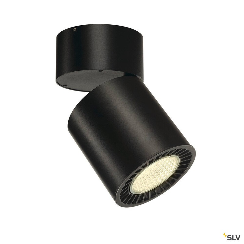 SUPROS MOVE CL, Indoor LED ceiling mounted light, round, black, 4000K, 60 reflector, CRI90, 2700lm