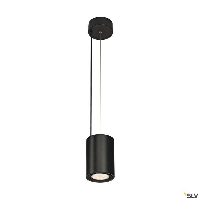 SUPROS PD, Indoor LED pendant, round, black, 3000K, 60 reflector, CRI90, 3380lm