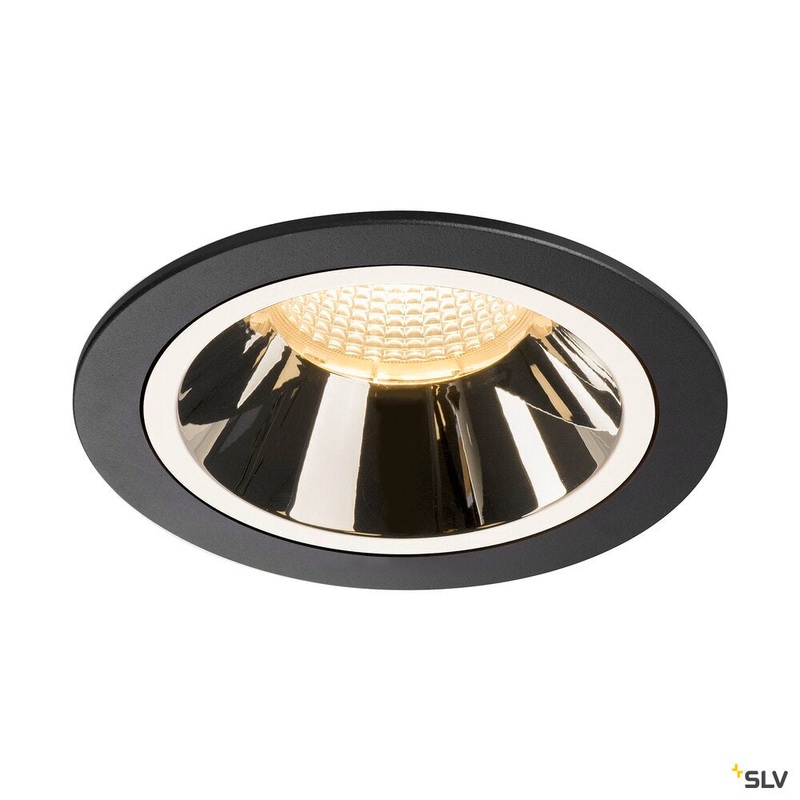 NUMINOS DL L, Indoor LED recessed ceiling light black/chrome 3000K 20