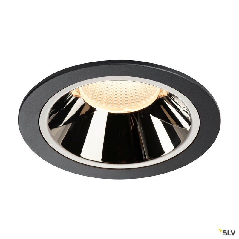 NUMINOS DL XL, Indoor LED recessed ceiling light black/chrome 3000K 20