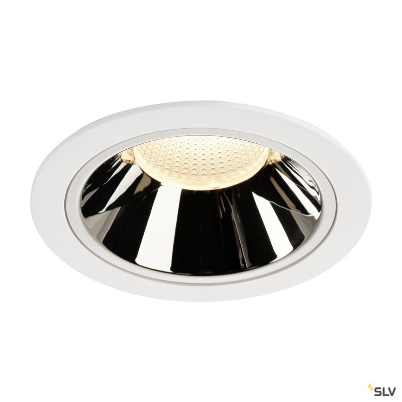 NUMINOS DL XL, Indoor LED recessed ceiling light white/chrome 3000K 20