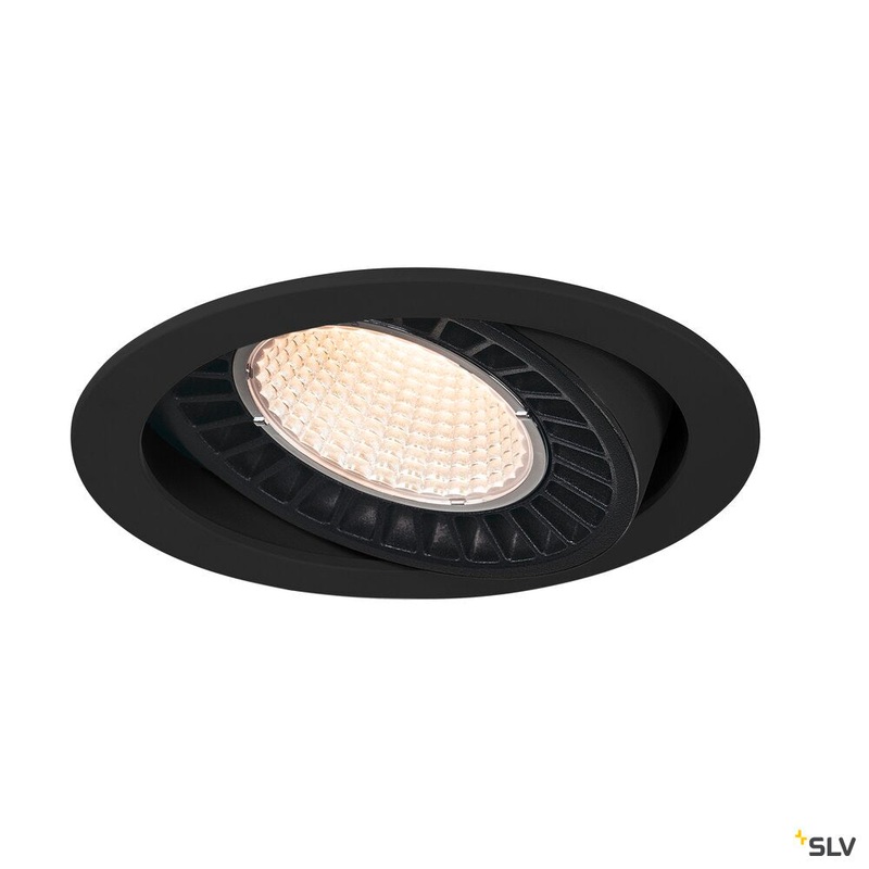 SUPROS, Indoor LED recessed ceiling light black round 3000K 60 CRI90 2600lm