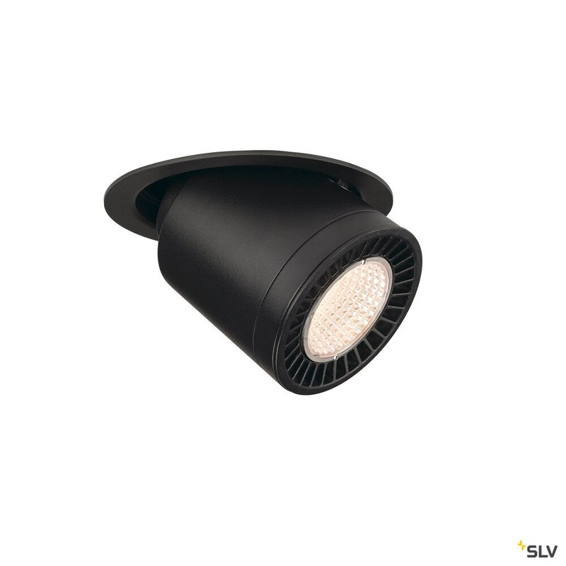 SUPROS MOVE, Indoor LED recessed ceiling light black round 3000K 60 CRI90 2600lm
