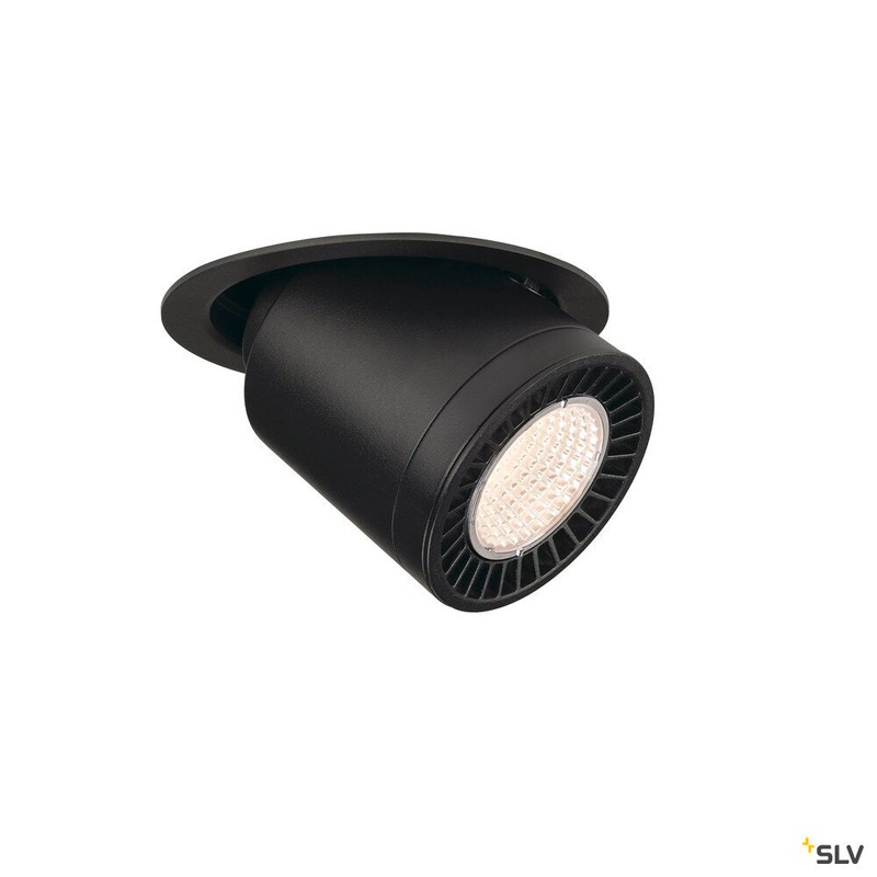 SUPROS MOVE, Indoor LED recessed ceiling light black round 3000K 60 CRI90 3380lm