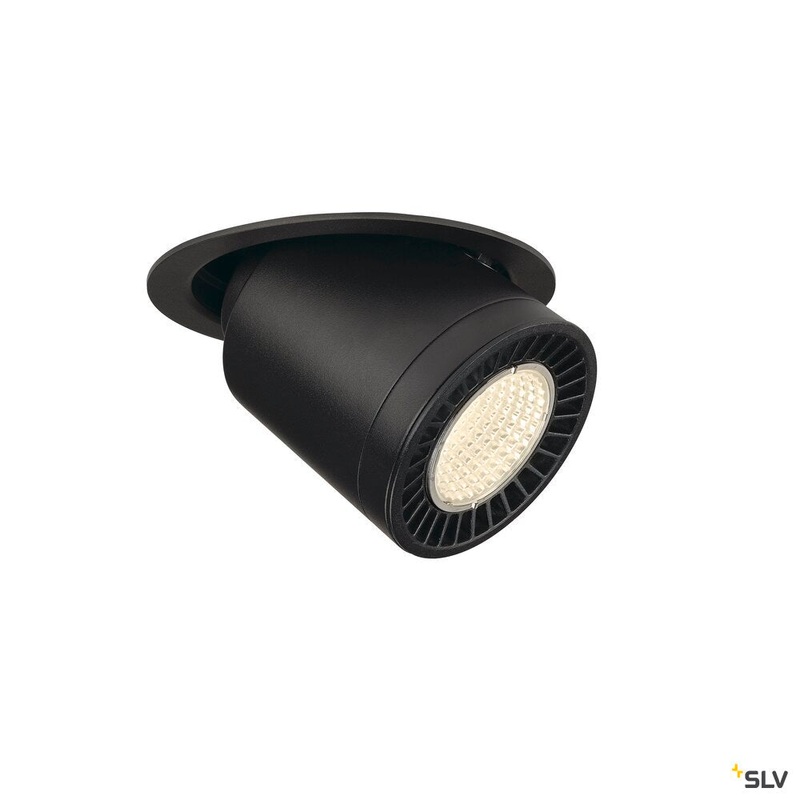 SUPROS MOVE, Indoor LED recessed ceiling light black round 4000K 60 CRI90 2700lm