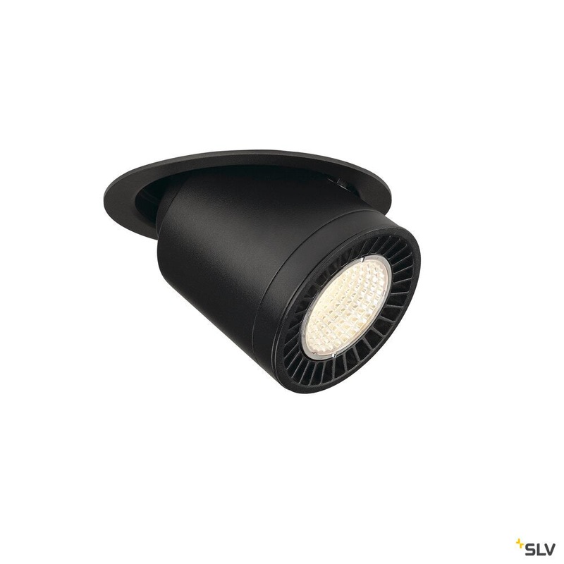 SUPROS MOVE, Indoor LED recessed ceiling light black round 4000K 60 CRI90 3520lm