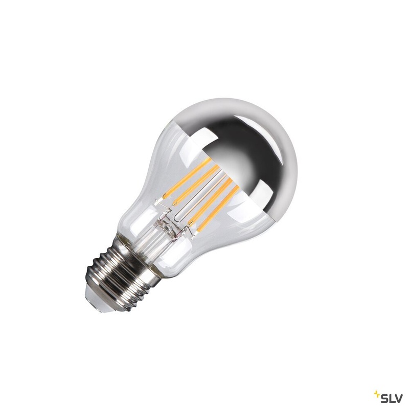 A60 E27 Mirrorhead, chrome LED light, 7.5W 2700K CRI90 180
