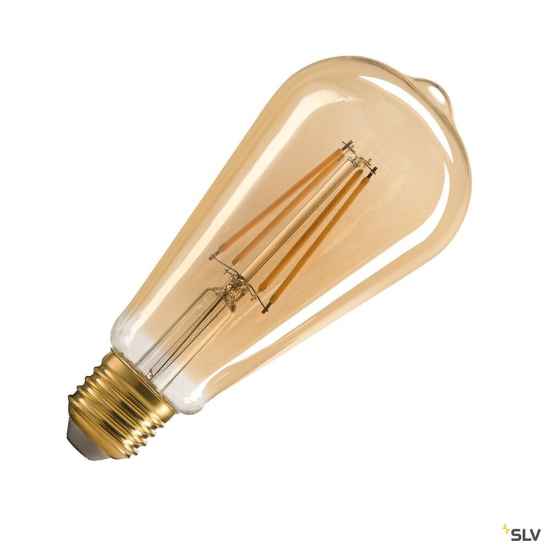 ST64 E27, gold LED light, 7.5W 2500K CRI90 320