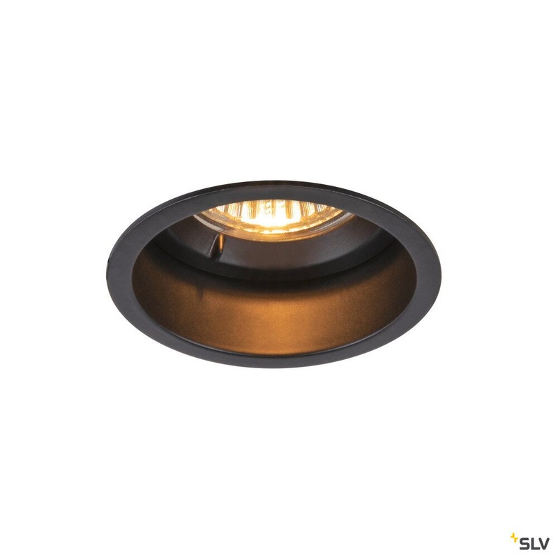 HORN GU10, black recessed ceiling light, 25W blower door tested