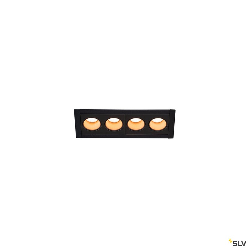 MILANDOS 4, black recessed ceiling light, 2700K 45