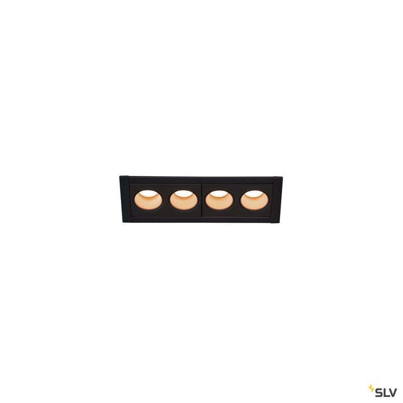 MILANDOS 4, black recessed ceiling light, 3000K 45