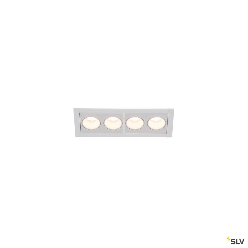 MILANDOS 4, white recessed ceiling light, 2700K 45