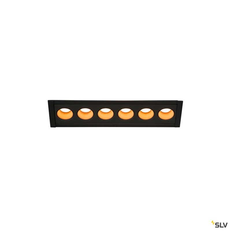 MILANDOS 6, black recessed ceiling light, 2700K 45