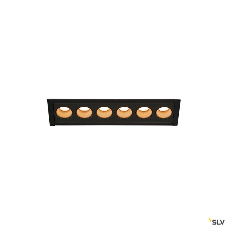 MILANDOS 6, black recessed ceiling light, 3000K 45