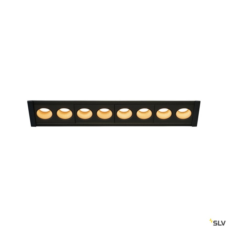 MILANDOS 8, black recessed ceiling light, 2700K 45