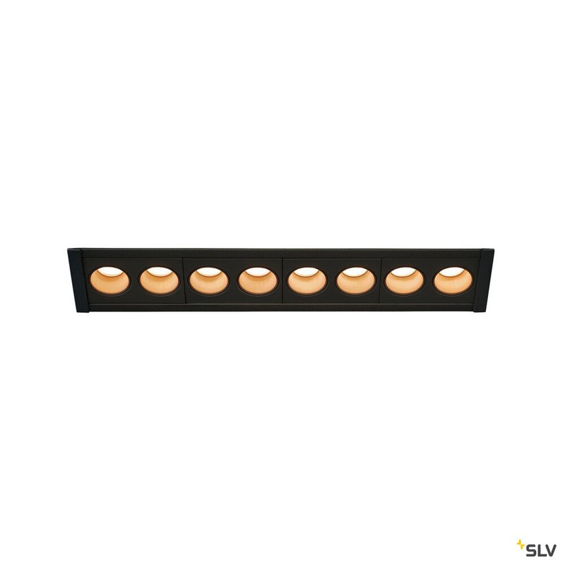 MILANDOS 8, black recessed ceiling light, 3000K 45