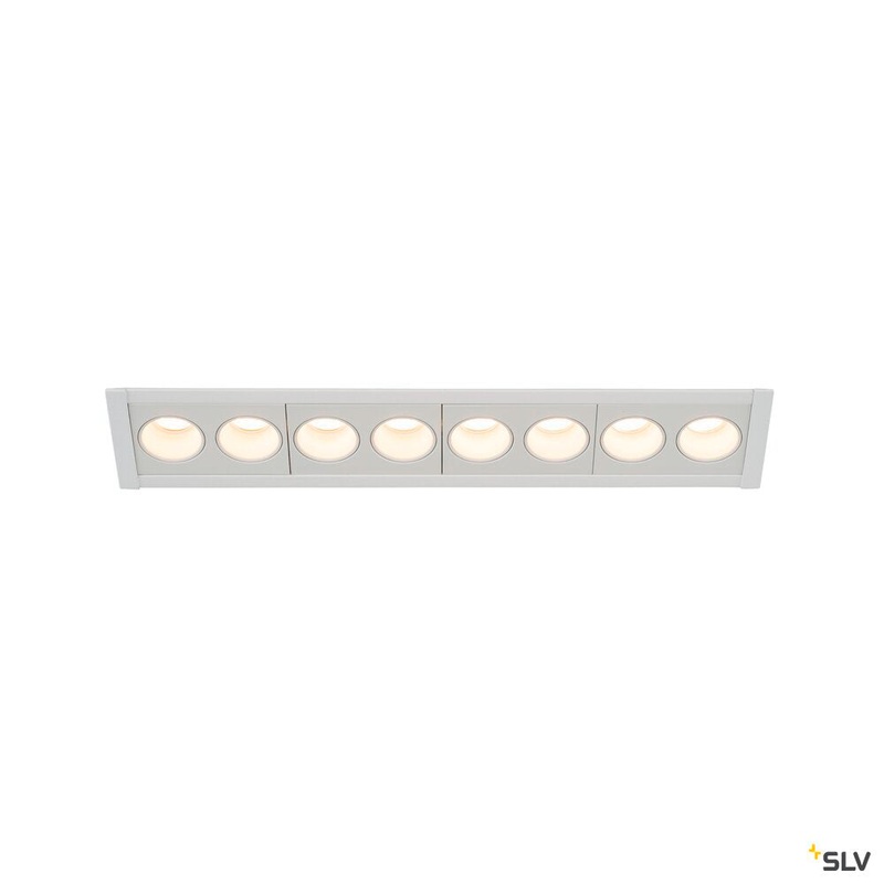 MILANDOS 8, white recessed ceiling light, 2700K 45